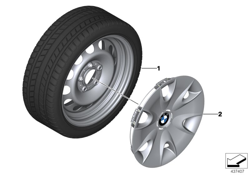 Winter wheel with tyre steel - 16"