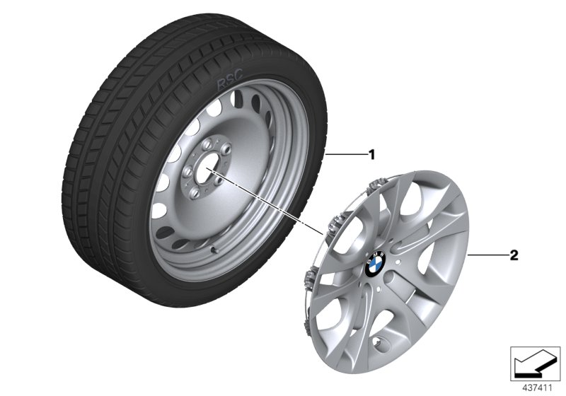 Winter wheel with tyre steel - 17"