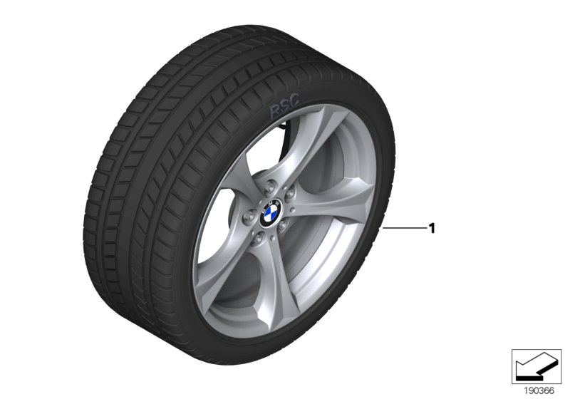 Winter wheel w.tyre star spoke 276 - 17"