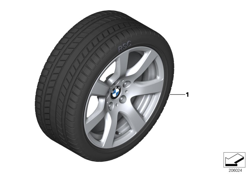 Winter wheel w.tyre star spoke 233 -17"