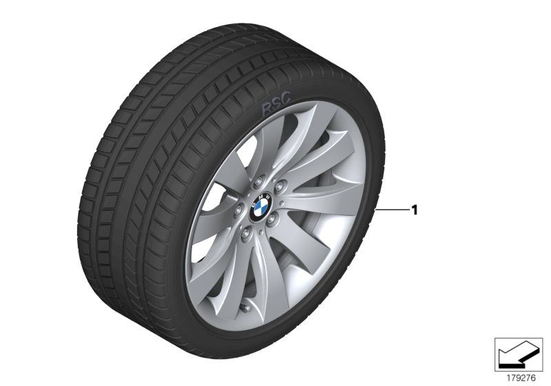 Winter wheel w.tyre star spoke 250 - 18"