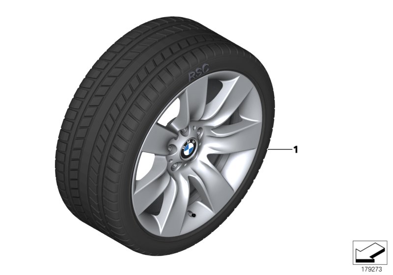 Winter wheel w.tyre star spoke 251 -19"