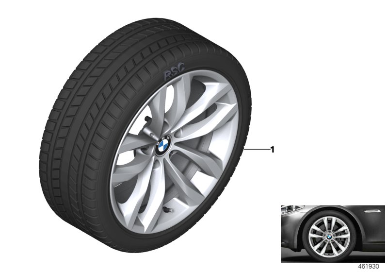 Wint.wheel w.tyre double spoke 609 -18"