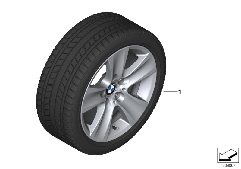 Winter wheel w.tyre star spoke 327 - 17"