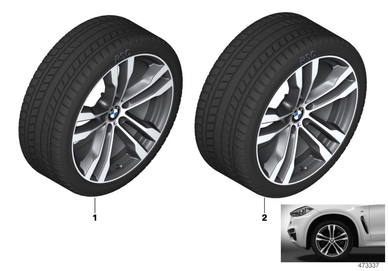 Wint.wheel w.tyre M dble sp. 468M - 20"
