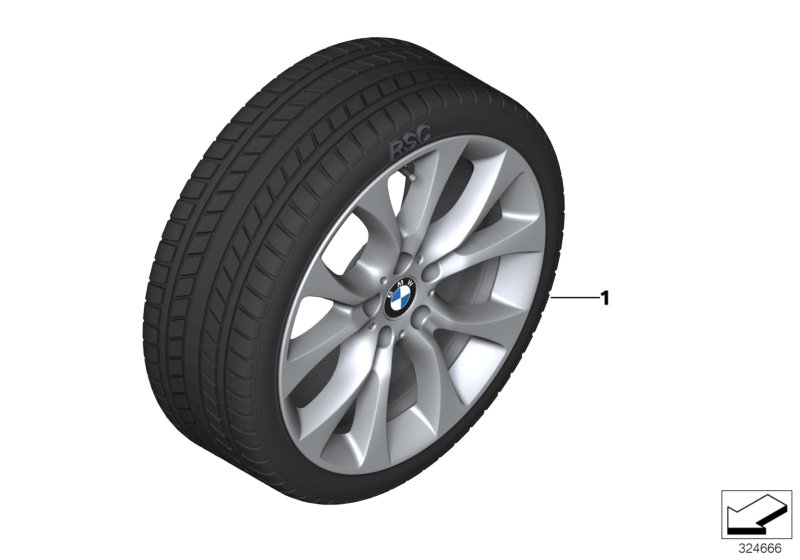 Winter wheel with tyre V-spoke 450 - 19"