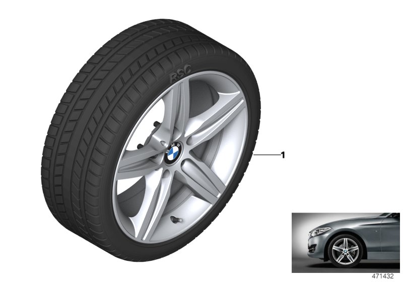 Winter wheel w.tyre star spoke 379 -17"