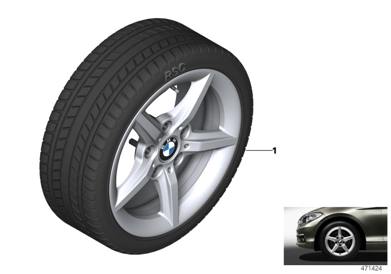 Winter wheel w.tyre star spoke 654 - 16"