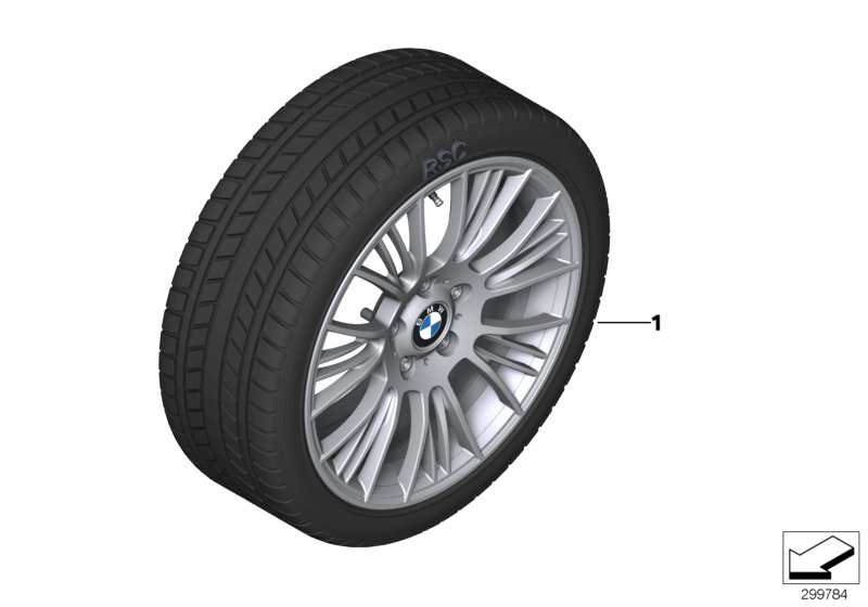 Wint.wheel w.tyre radial spoke 388 -18"