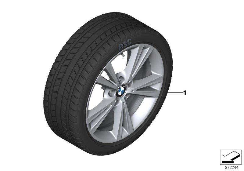Wint.wheel w.tyre double spoke 385 -18"