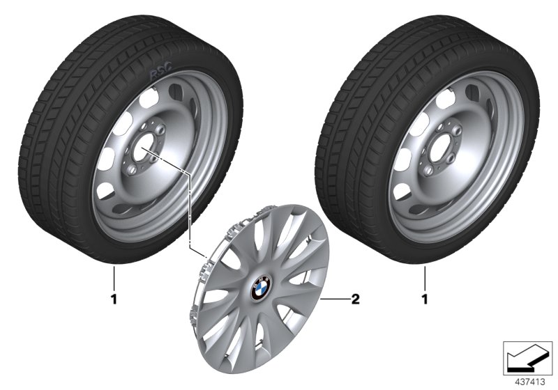 Winter wheel with tyre steel - 16"