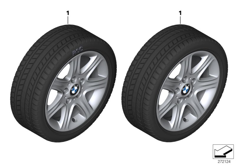 Winter wheel w.tyre star spoke 377 - 16"