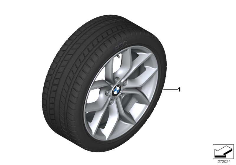 Winter wheel with tyre Y-spoke 308 - 18"