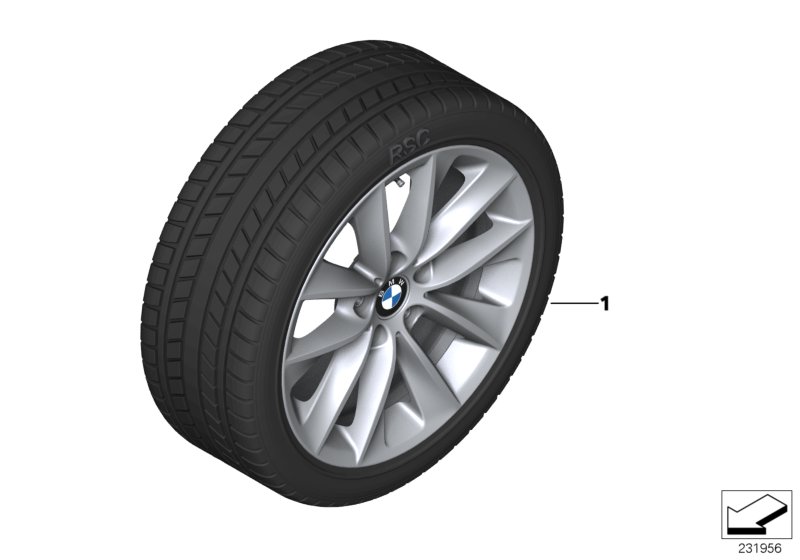 Winter wheel with tyre V-spoke 307 - 18"