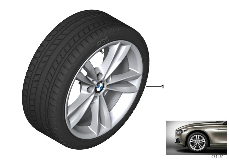 Winter wheel with tyre V-spoke 658 - 18"