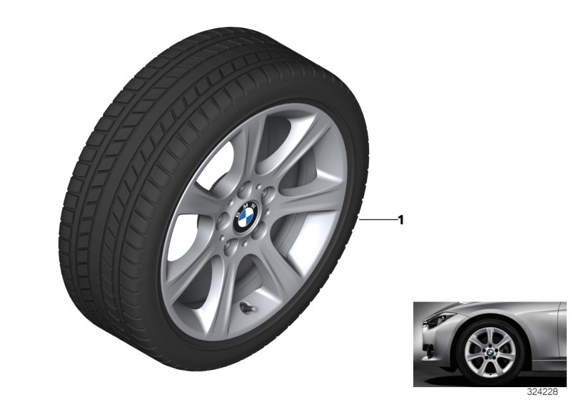Winter wheel w.tyre star spoke 394 - 17"