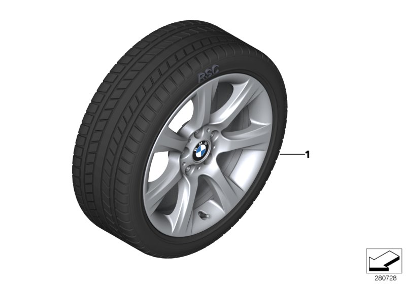 Winter wheel w.tyre star spoke 396 - 18"
