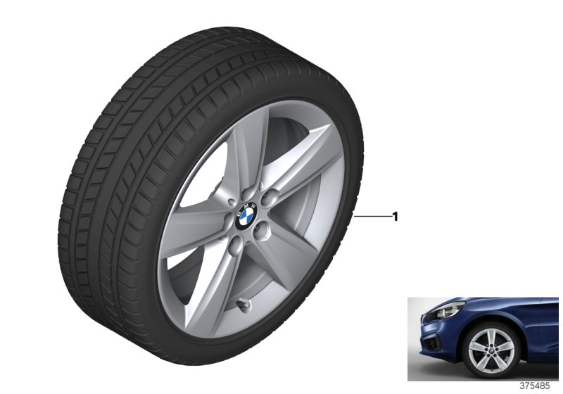 Winter wheel w.tyre star spoke 478 -17"