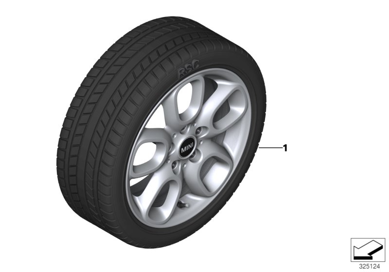 Winter wheel w.tyre loop spoke 494 -16"