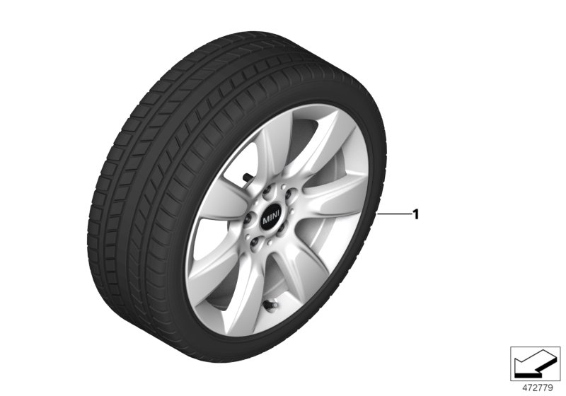 Winter whl.w.tyre Imprint spoke 530-17"