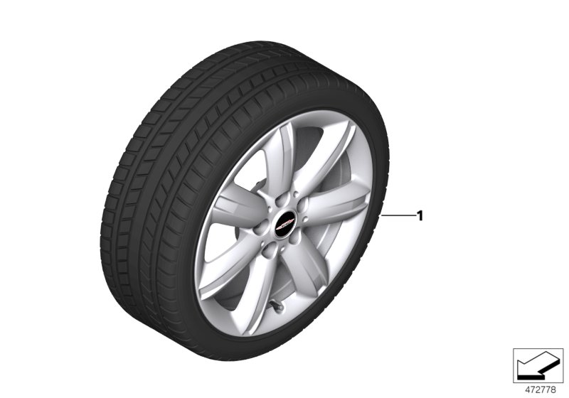 Winter whl.w.tyre JCW star spoke 539-17"