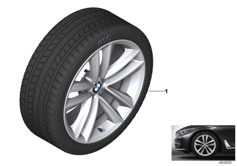 Wint.wheel w.tyre double spoke 630 -19"