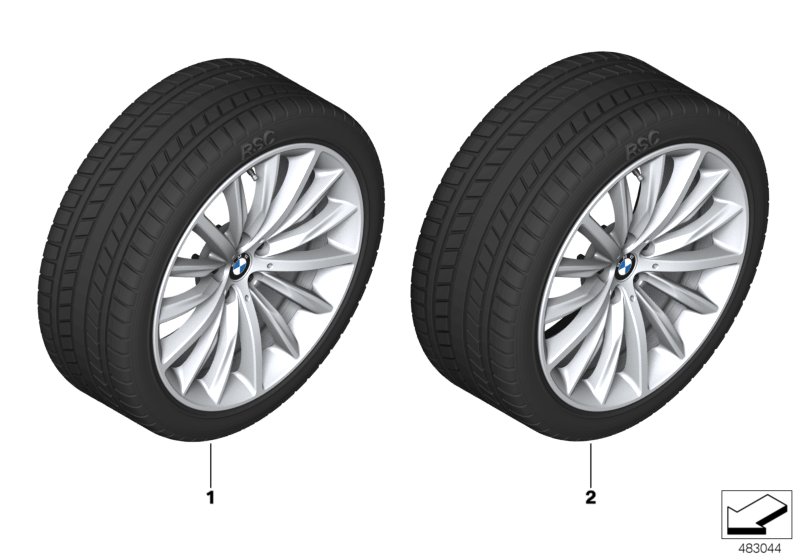 Winter whl.w.tyre multi-spoke 633 - 19"