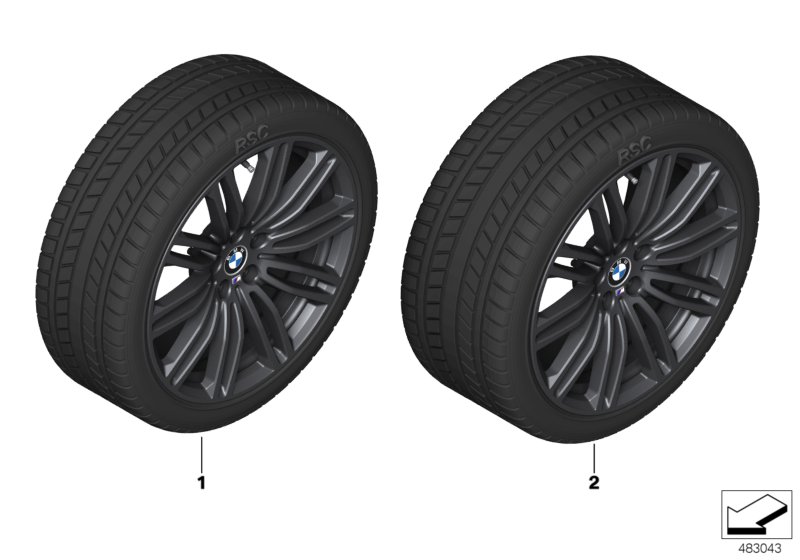Wint.wheel w.tyre M dble sp. 664M - 19"
