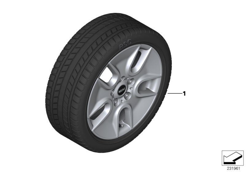 Winter whl.w.tyre Tunnel spoke R125-17"