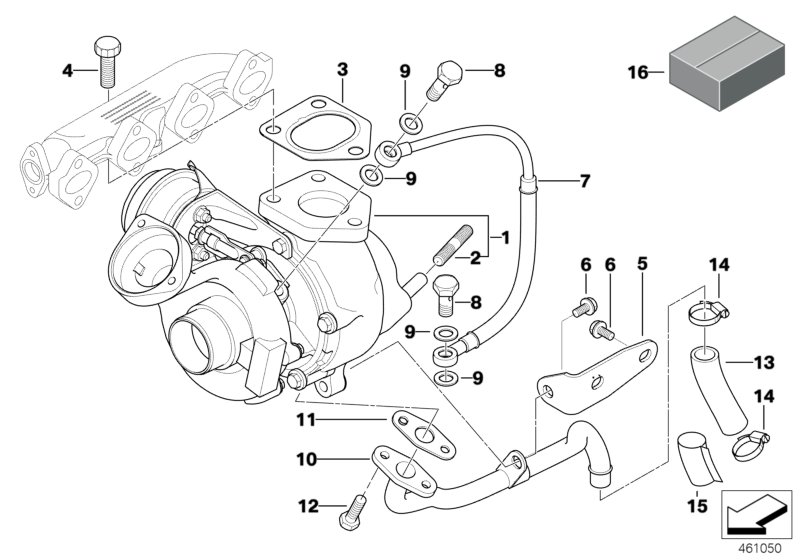 Exhaust turbocharger with lubrication