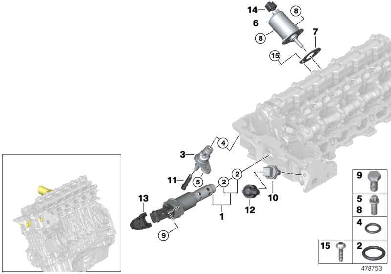 Cylinder head, electr. add-on parts