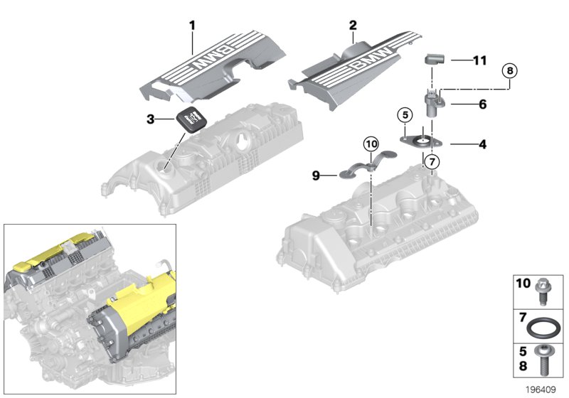 Cylinder head cover/Mounting parts