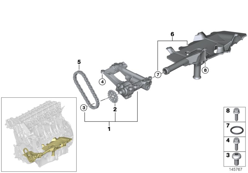 Lubrication system/Oil pump with drive