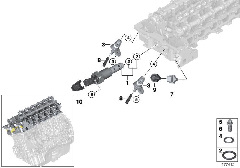 Cylinder head, electr. add-on parts