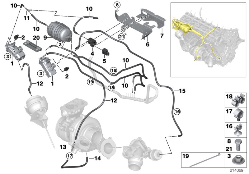 Vacuum control-exhaust turbocharger