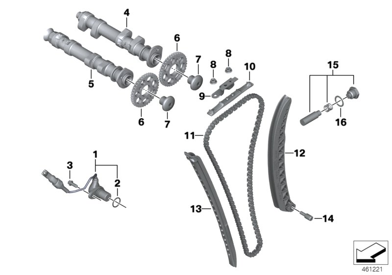 Timing gear - cam shaft/chain drive