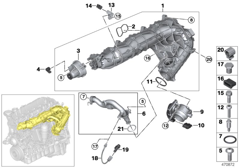 Intake manifold AGR with flap control