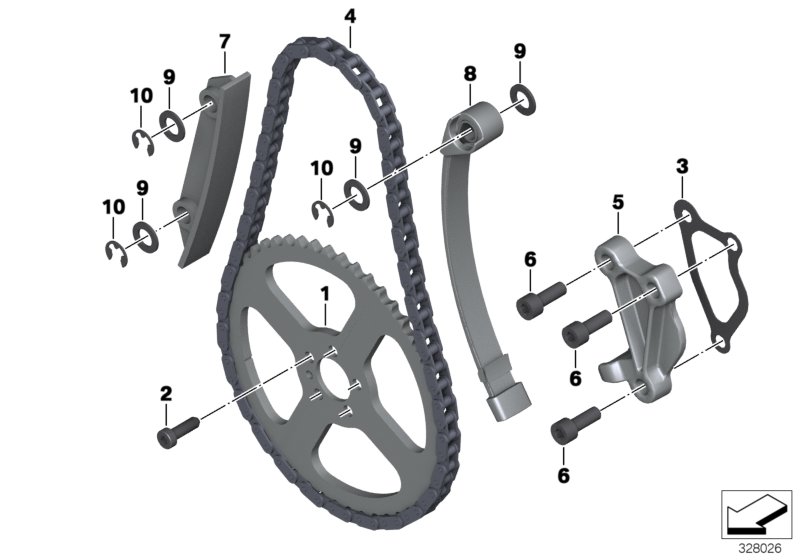 Timing chain/Chain tensioner/Slide rail