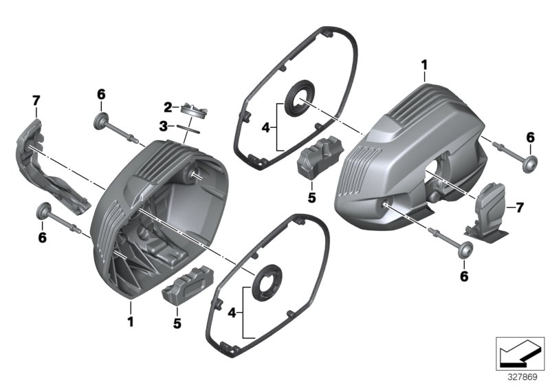 Cylinder head cover/Mounting parts