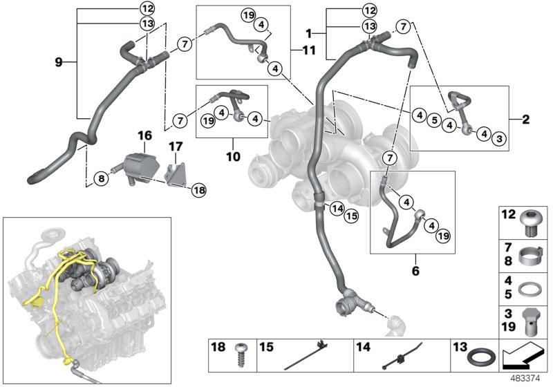 Cooling system-exhaust turbocharger