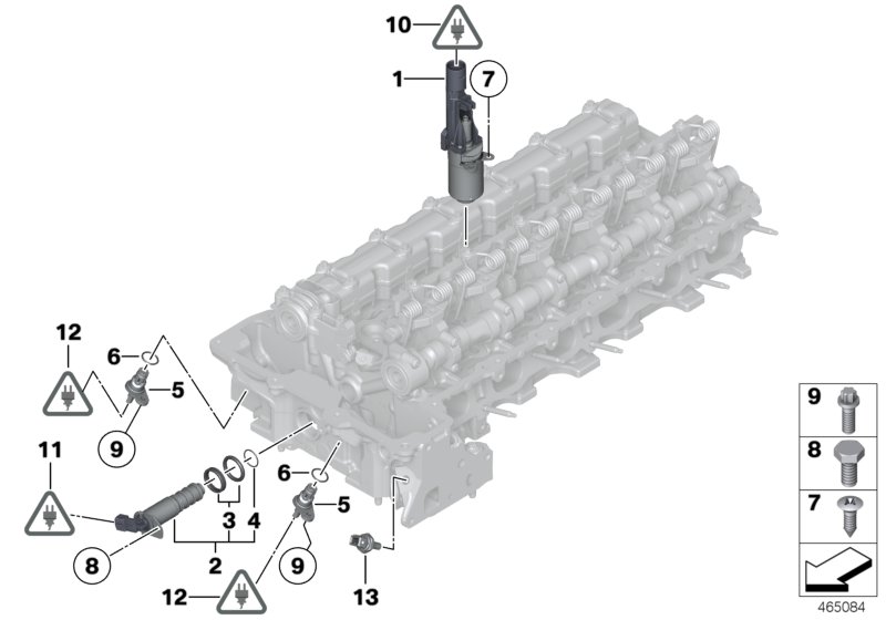 Cylinder head, electr. add-on parts