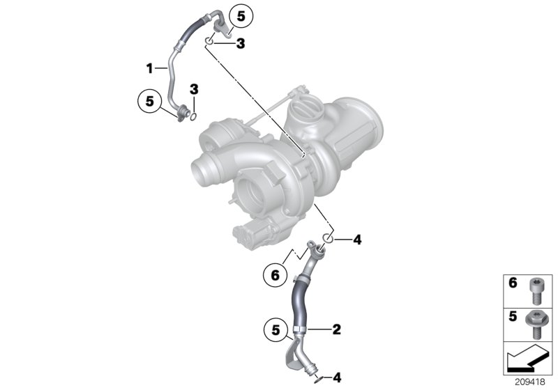 Exhaust turbocharger oil supply
