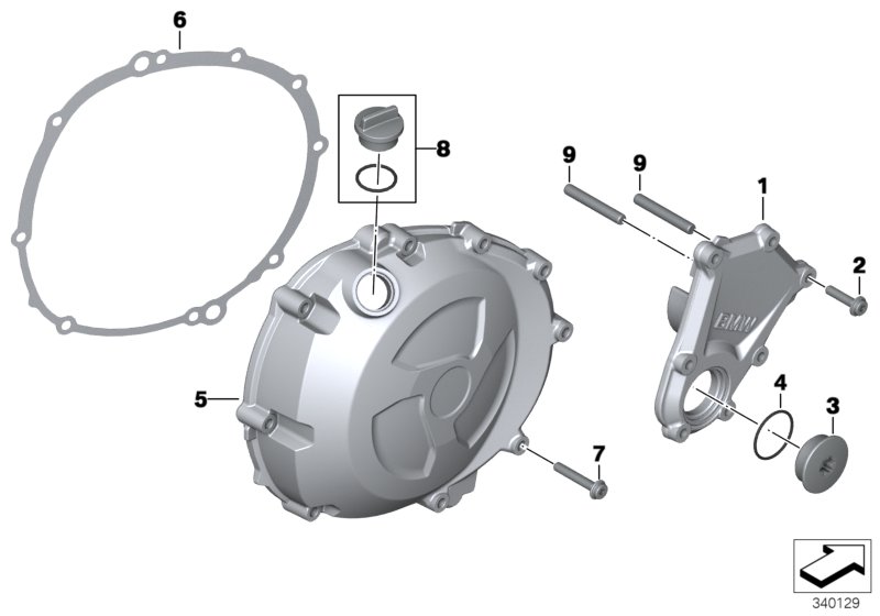 Engine housing cover, right