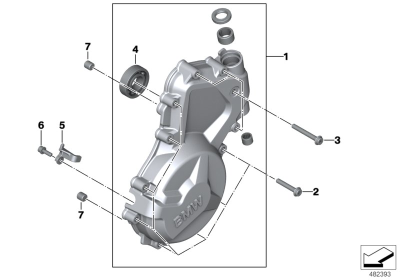 Engine housing cover, left