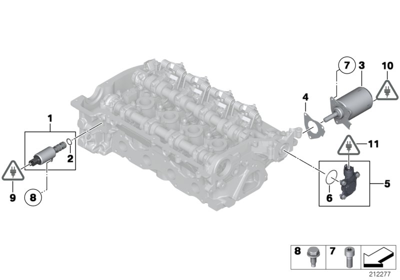 Cylinder head, electr. add-on parts