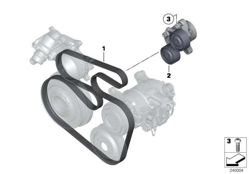 Belt drive for air cond & power steering