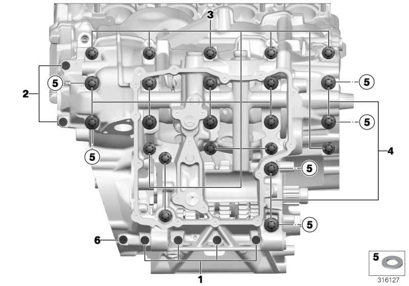 Screw connection, crankcase