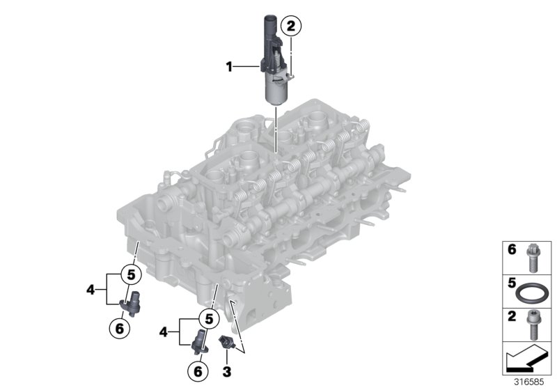Cylinder head, electr. add-on parts