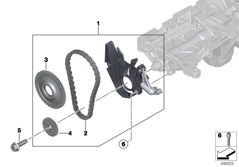 Lubrication system/Oil pump drive