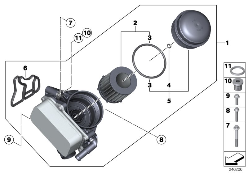 Lubricat.syst.-oil filter,heat exchanger